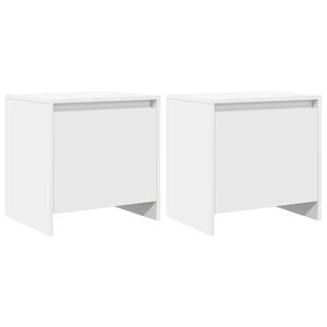 vidaXL Bedside Cabinets 2 pcs White 45x34x44.5 cm Engineered Wood