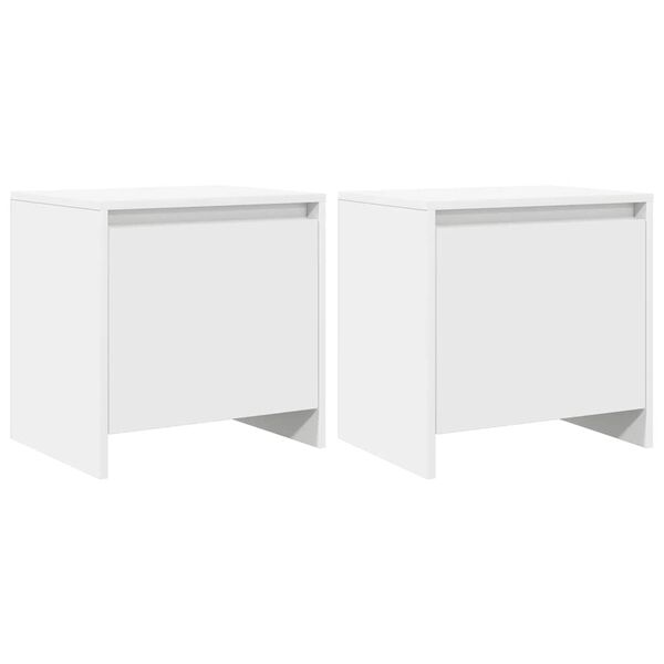 vidaXL Bedside Cabinets 2 pcs White 45x34x44.5 cm Engineered Wood