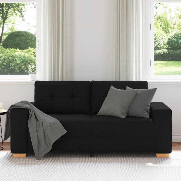 vidaXL Loveseat Sofa Black 180x77x82 cm Fabric