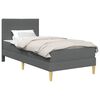 vidaXL Bed Frame with Mattress Dark Grey 90 x 190 cm Fabric
