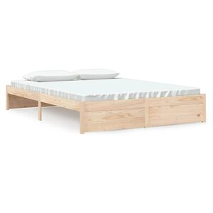 vidaXL Bed Frame without Mattress Solid Wood 150x200 cm King Size King Size