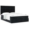vidaXL Ottoman Bed with Mattresses Black Double Velvet