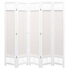 vidaXL 5-Panel Room Divider Cream 175x165 cm Fabric