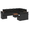 vidaXL 11 Piece Garden Sofa Set with Cushions Black Poly Rattan