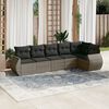 vidaXL 6 Piece Garden Sofa Set with Cushions Grey Poly Rattan