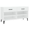 vidaXL Shoe Cabinet | High gloss white | Engineered wood | 102x35x55 cm