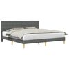vidaXL Bed Frame with Headboard Dark Grey 180 x 200 cm Fabric