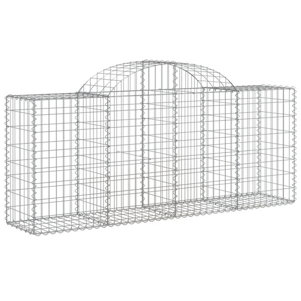 vidaXL Arched Gabion Baskets 25 pcs 200x50x80/100 cm Galvanised Iron