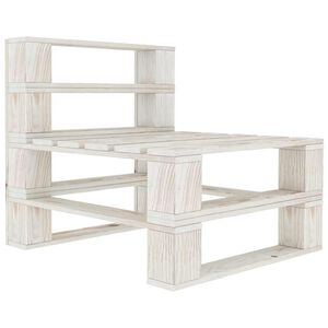 vidaXL Garden Pallet Middle Sofa Wood White