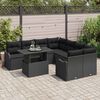 vidaXL Garden Sofa Set with Cushion 9 pcs Black Poly rattan