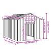 vidaXL Dog House with Roof 113x153x101 cm Galvanised Steel