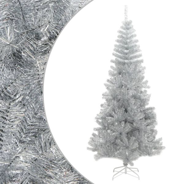 vidaXL Artificial Christmas Tree with Stand Silver 240 cm PET