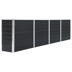 vidaXL Raised Garden Bed 320x40x77 cm Galvanised Steel Anthracite