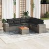 vidaXL 7 Piece Garden Sofa Set with Cushions Grey Poly Rattan