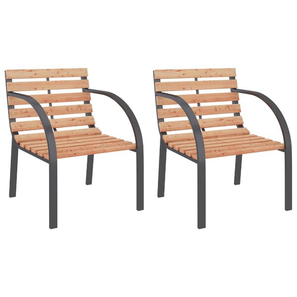vidaXL Garden Chairs 2 pcs Wood