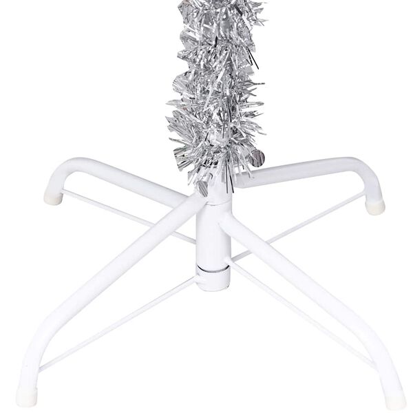 vidaXL Artificial Pre-lit Christmas Tree with Ball Set Silver 210 cm PET