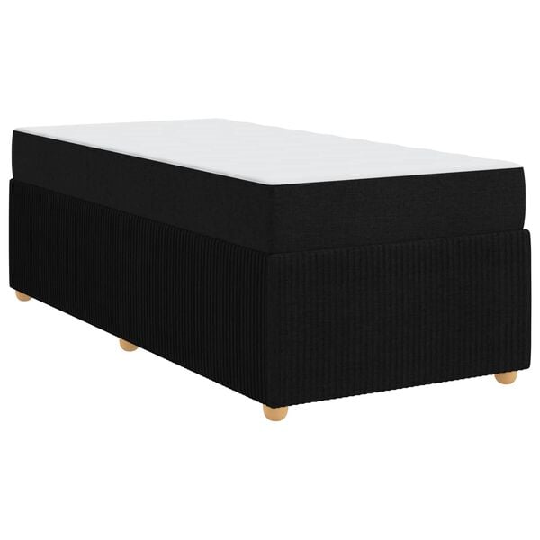 vidaXL Bed Frame with Mattress Black 90 x 190 cm Fabric