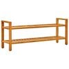 vidaXL Shoe Rack with 2 Shelves 100x27x40 cm Solid Oak Wood
