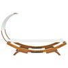 vidaXL Outdoor Lounge Bed with Canopy 100x200x126 cm Solid Bent Wood Cream