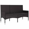 vidaXL 4 Piece Garden Lounge Set with Cushions Black Poly Rattan