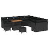 vidaXL Garden Sofa Set with Cushion with Storage 13 pcs Black