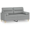 vidaXL 2-Seater Sofa with Throw Pillows Light Grey 140 cm Fabric