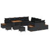 vidaXL Garden Sofa Set with Cushion 13 pcs Black