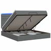 vidaXL Ottoman Bed with Mattress and LED Dark Grey Double Fabric