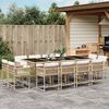vidaXL 13 Piece Garden Dining Set with Cushions Beige Poly Rattan