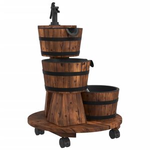 vidaXL Wheeled Water Fountain with Pump 55x55x80 cm Solid Wood Fir