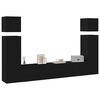 vidaXL 8 Piece TV Cabinet Set Black Engineered Wood