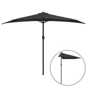 vidaXL Balcony Parasol | Black | Fabric, steel, aluminium | 300x155x223 cm