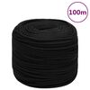 vidaXL Work Rope Black 8 mm 100 m Polyester