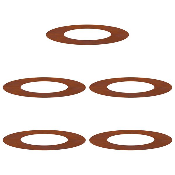 vidaXL suitable for Flat Tree Rings 5 pcs Brown &Oslash;40 / 70 cm