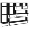 vidaXL 6 Piece Wall Shelf Set with Bars Black Engineered Wood