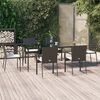 vidaXL 7 Piece Garden Dining Set with Cushions Black Poly Rattan