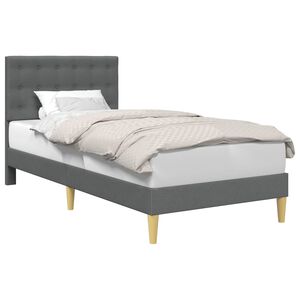 vidaXL Bed Frame with Headboard Dark Grey 107 x 203 cm Fabric