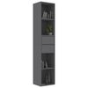 vidaXL Book Cabinet High Gloss Grey 36x30x171 cm Engineered Wood