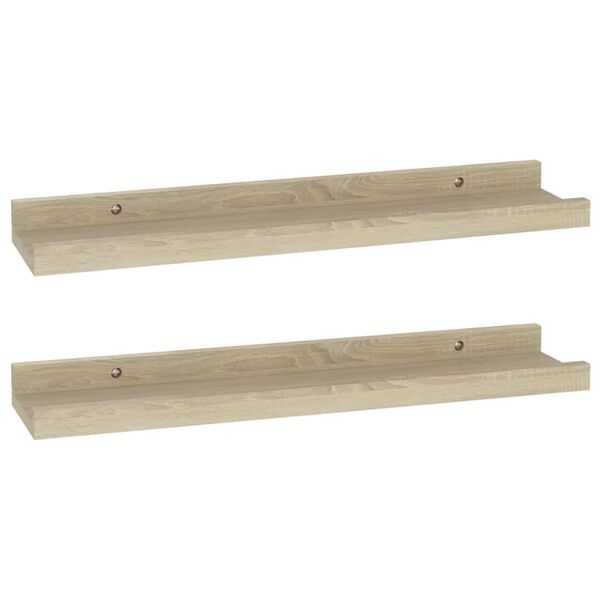 vidaXL Wall Shelves 2 pcs Sonoma Oak 40x9x3 cm