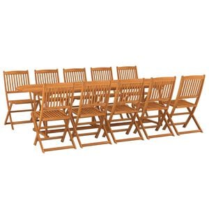 vidaXL 11 Piece Garden Dining Set 280x90x75 cm Solid Wood Acacia