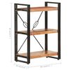 vidaXL 3-Tier Bookcase 60x30x80 cm Solid Acacia Wood