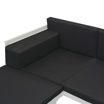 vidaXL 4 Piece Garden Lounge Set with Cushions Aluminium Black