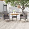 vidaXL 3 Piece Garden Dining Set Poly Rattan Grey