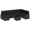 vidaXL Sofa Set 9 pcs Black Poly Rattan