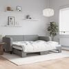 vidaXL Daybed with Trundle without Mattress Light Grey 90x190 cm