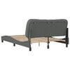vidaXL Bed Frame without Mattress "Hvar" Dark Grey 137x190 cm Double Fabric