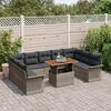 vidaXL Garden Sofa Set with Storage 10 pcs Grey Poly rattan