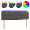 vidaXL LED Headboard Dark Grey 144 cm Velvet