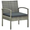 vidaXL 4 Piece Garden Lounge Set with Cushions Poly Rattan Grey
