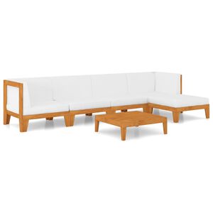 vidaXL 6 Piece Garden Lounge Set with Cushions Solid Acacia Wood